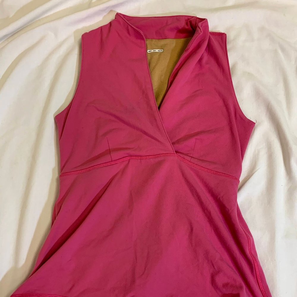 Pink V neck lululemon tank top